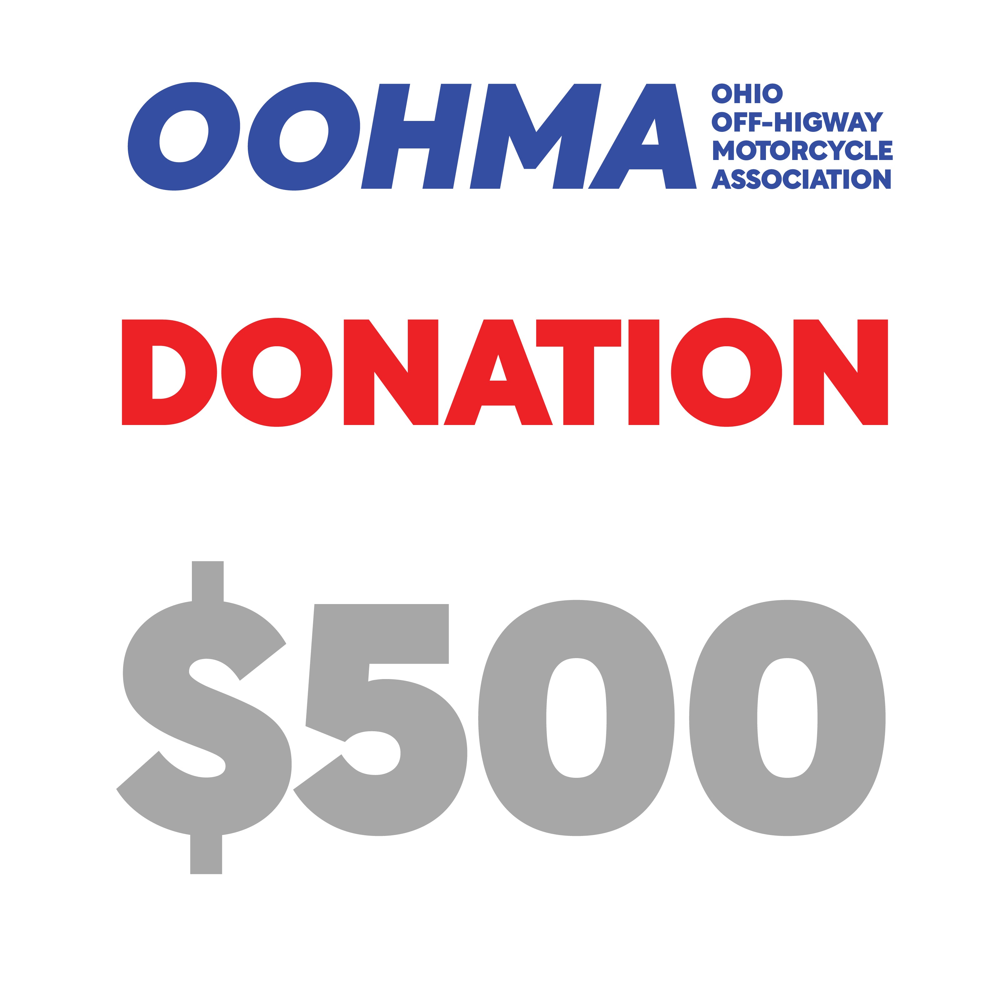 OOHMA - $500  - Donation