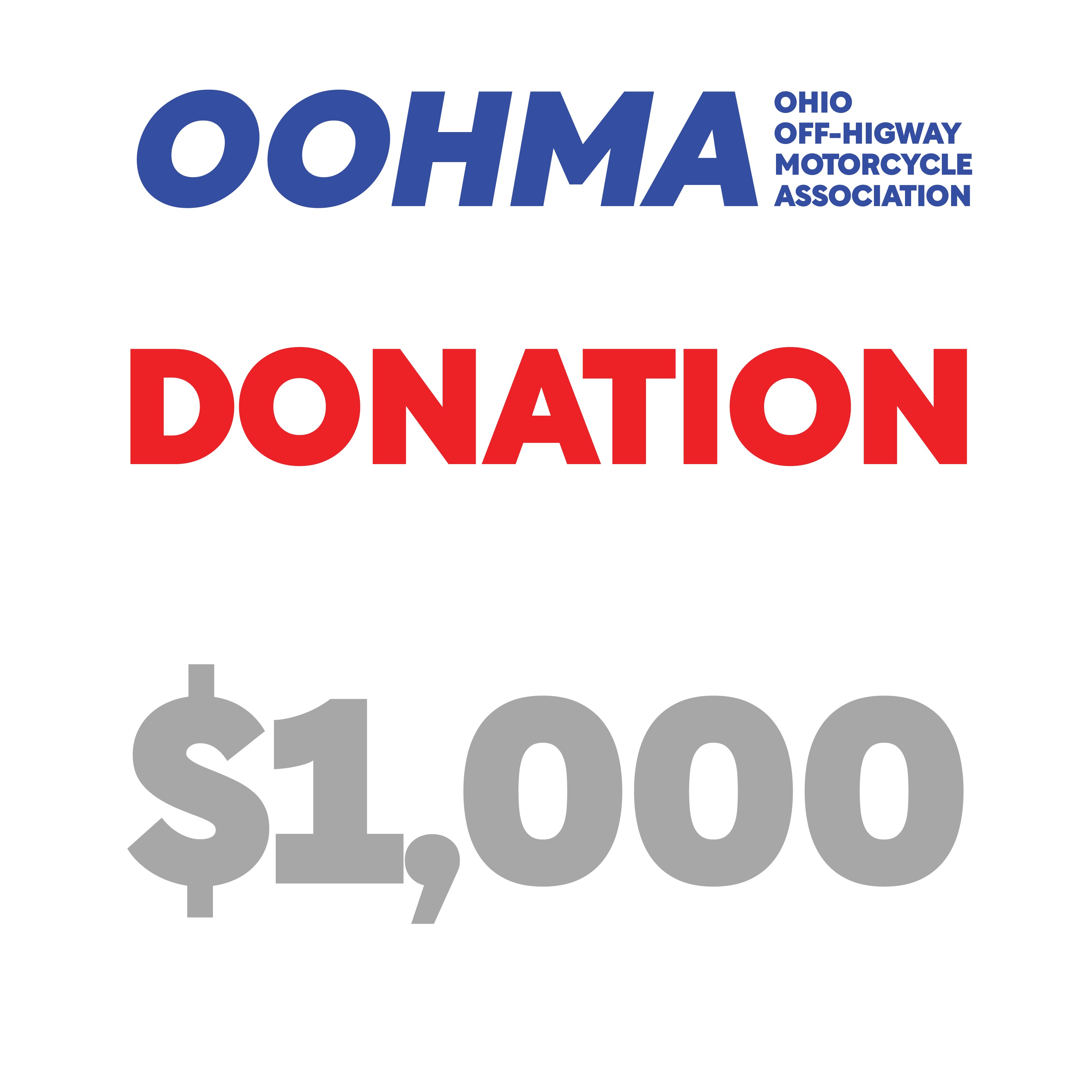 OOHMA - $1000  - Donation